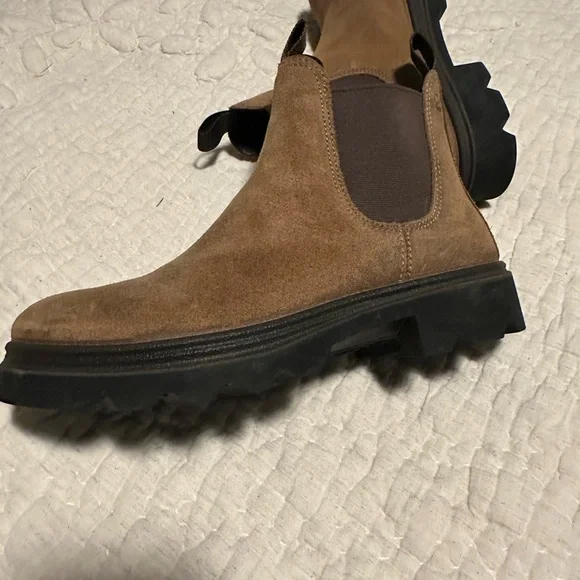 ECCO Womens Grainer Cocoa Brown Suede Chelsea Boots - Picture 4 of 6